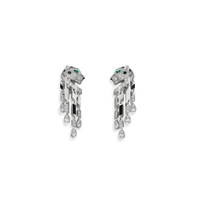 CARTIER PANTHÈRE DE EARRINGS SMALL MODEL PAVED REF. H8000780